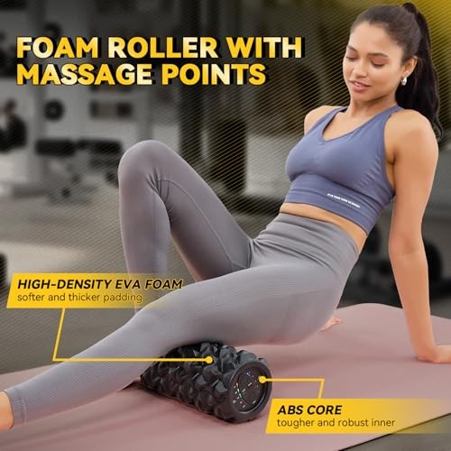 Vibrating Foam Roller, High Density Massage Roller Back Roller Foam for Black