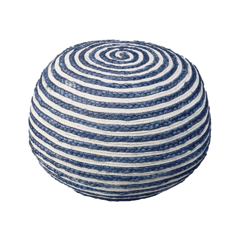 20 Blue Jute Ottoman