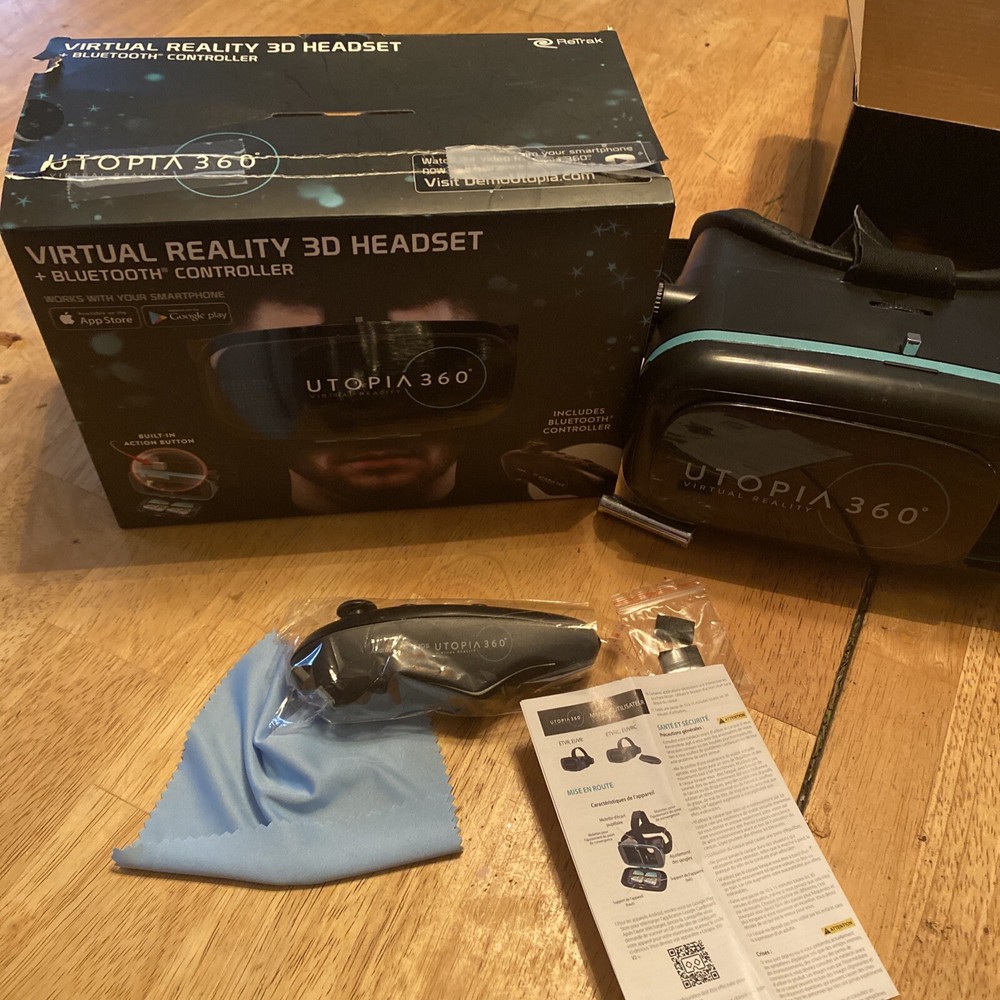 Virtual Reality 3D Headset Bluetooth Controller ReTrak Utopia 360 Smartphone