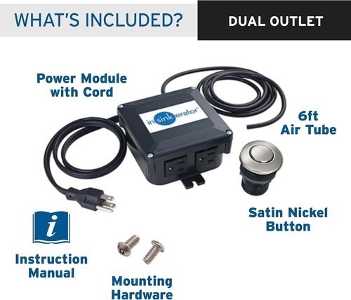 InSinkErator STS-OOSN SinkTop Chrome Button Dual Outlet Switch