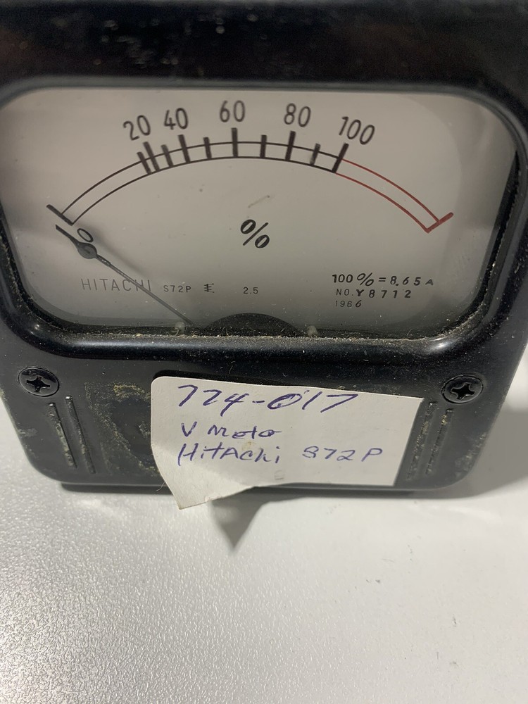 Hitachi S72P Voltmeter / Panel Meter Y8712 100% = 8.65A
