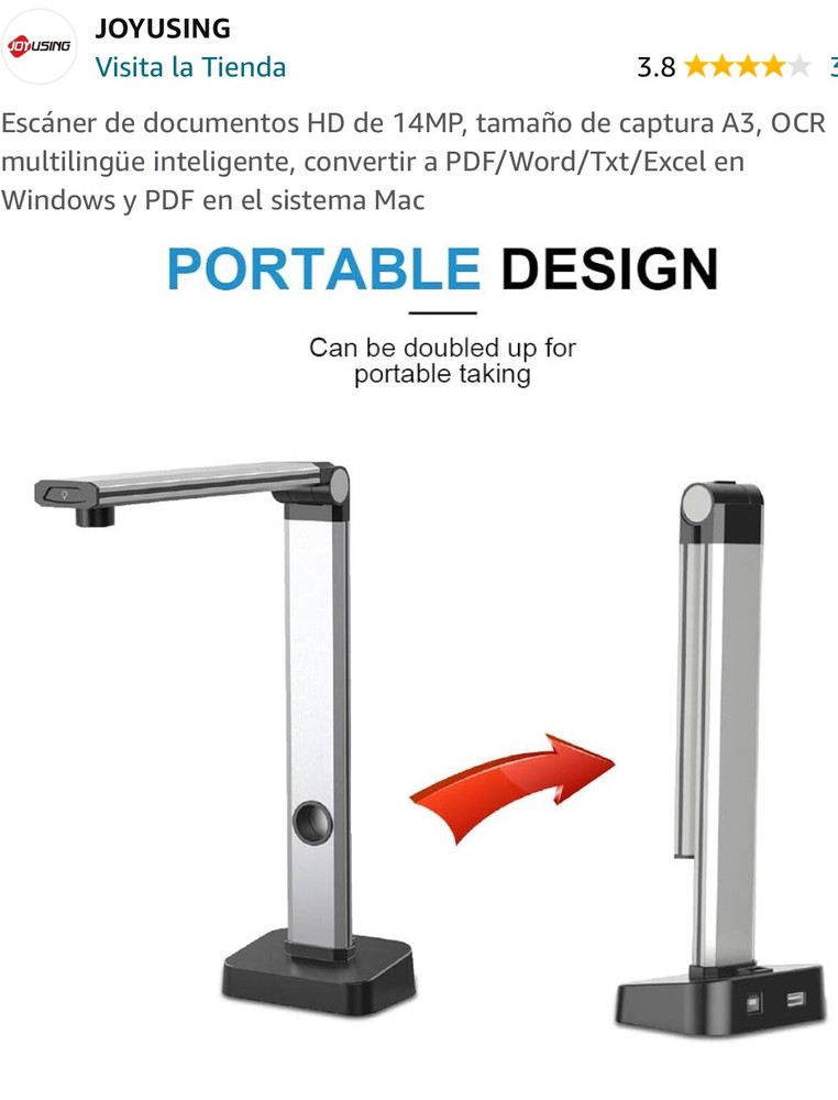 Joyusing L140 Document Scanner and Camera 14 MP HD Camera USB Plug and Play