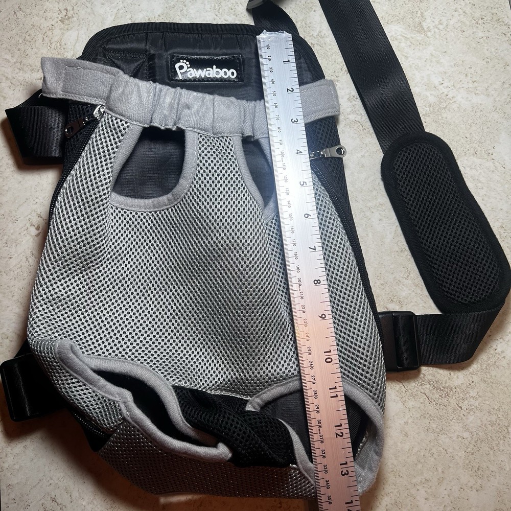 Pawaboo Pet Carrier Backpack Adjustable Front Cat Dog Size Medium Gray EUC