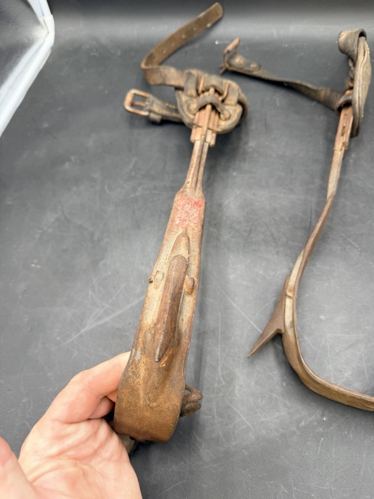 Melling Forge Tree Pole Climbing Spikes Set Used Vintage Good Shape