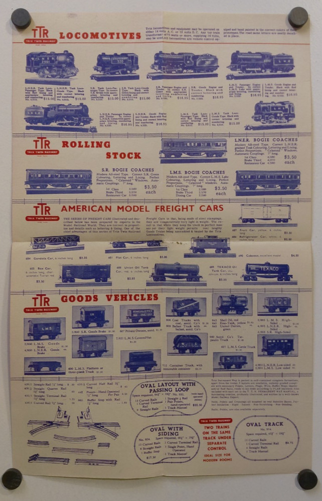 Trix Twin Railway 1947 Foldout Catalog/Brochure