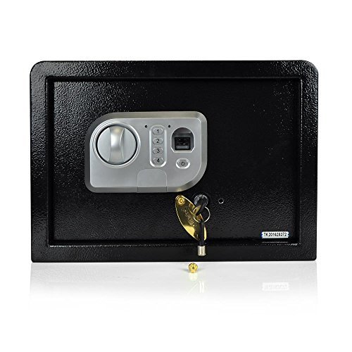 SereneLife Fingerprint Electronic Safe Box Security Box, Includes Keys