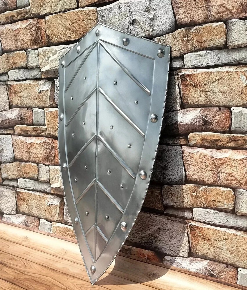 Medieval Leaf Design Shield Authentic Pointed Shield Battleworn Warrior Shield
