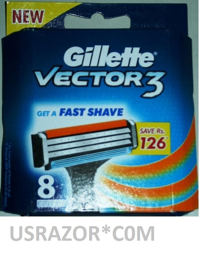 8 Gillette Vector3 Blades ft Sensor 3 Razor Replacement Refill Cartridge Shaver