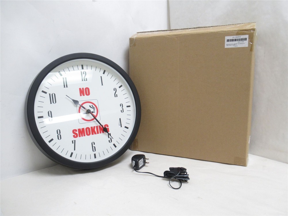 239809 New In Box; Industry-Std 2CHY2 Metal Frame Analog Clock; Round Arabic