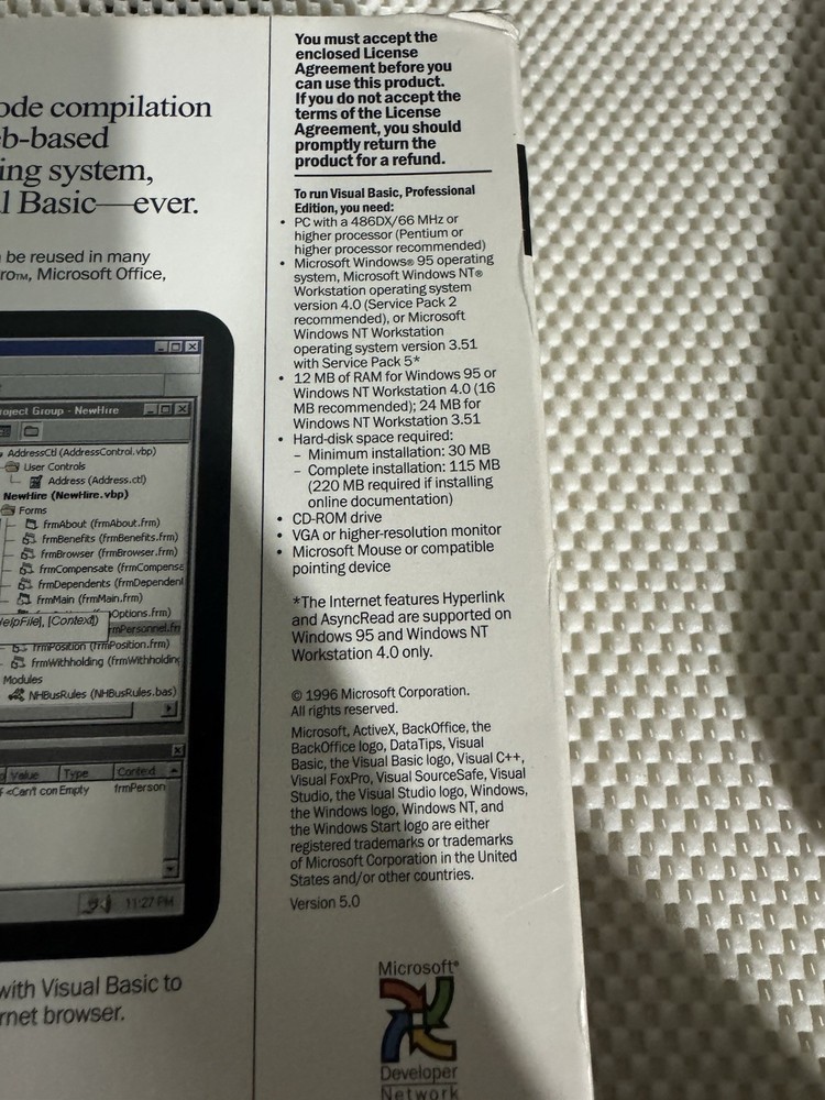 Microsoft Visual Basic Professional Version 5