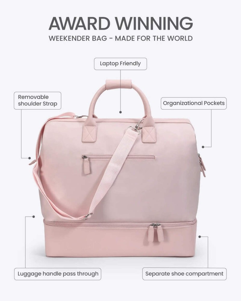 NOBL Travel Drop Bottom Weekender Bag - Blush