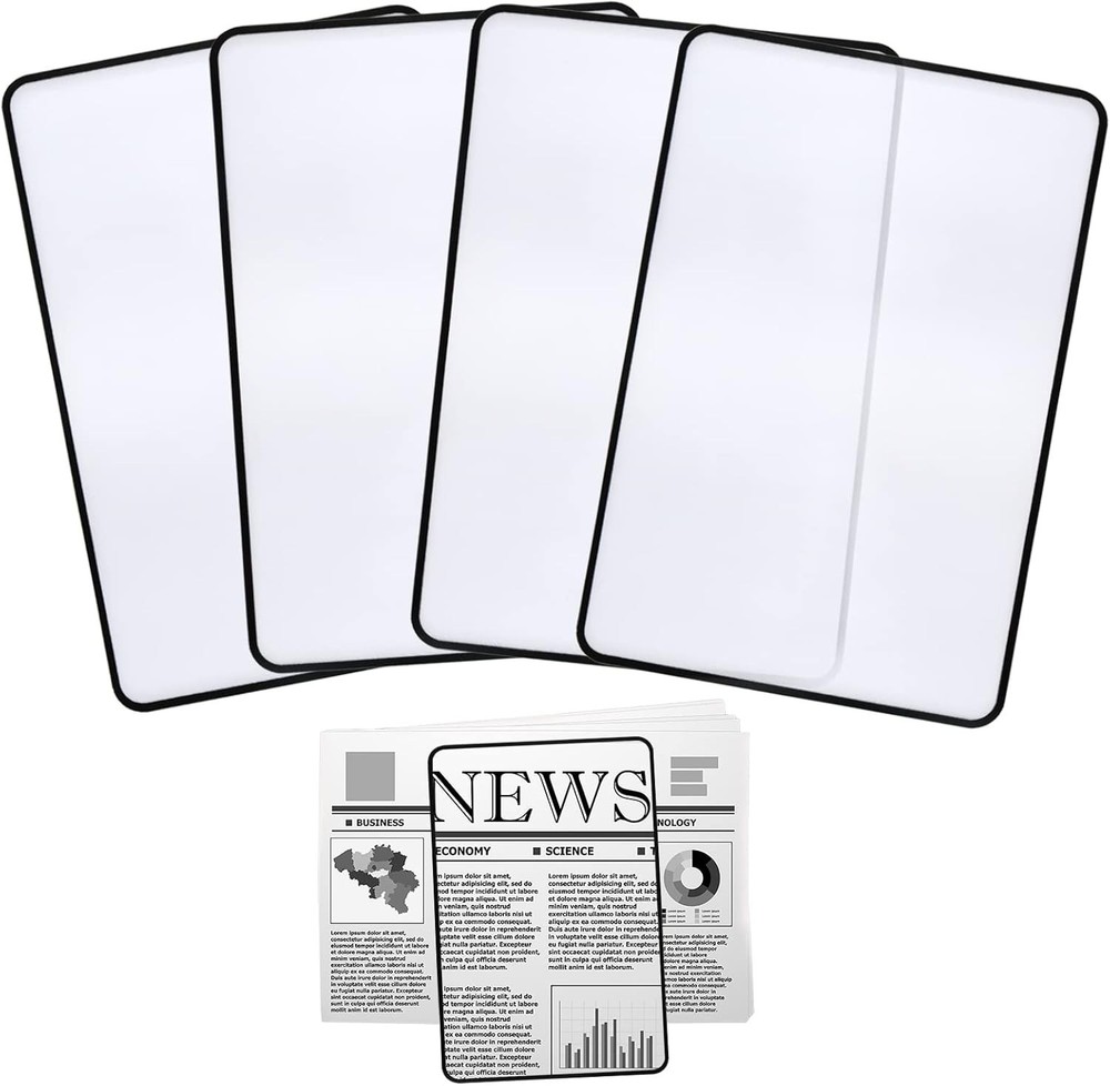Optical Magnifying Lens Set - 4Pcs 3X Lightweight Sheets for Low Vision