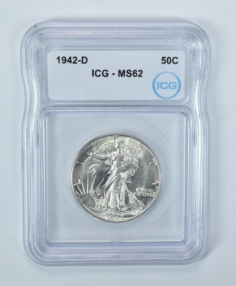 1942-D Walking Liberty Half Dollar MS62 ICG