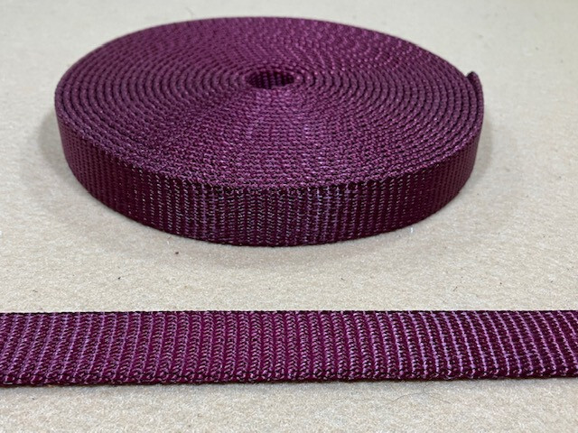 Webbing - 3/4" x 36 ft- Medium Weight Nylon - Maroon (H70)