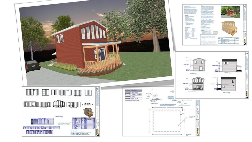Tiny House Blueprints drawing two floor 778 SQFT
