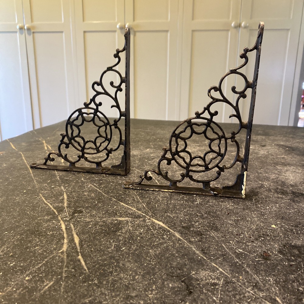 Vintage Original Pair Of Shelf Brackets