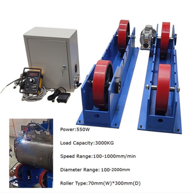 220V 3-Ton Digital Display Line-control Welding Turning Roller Welding Bench