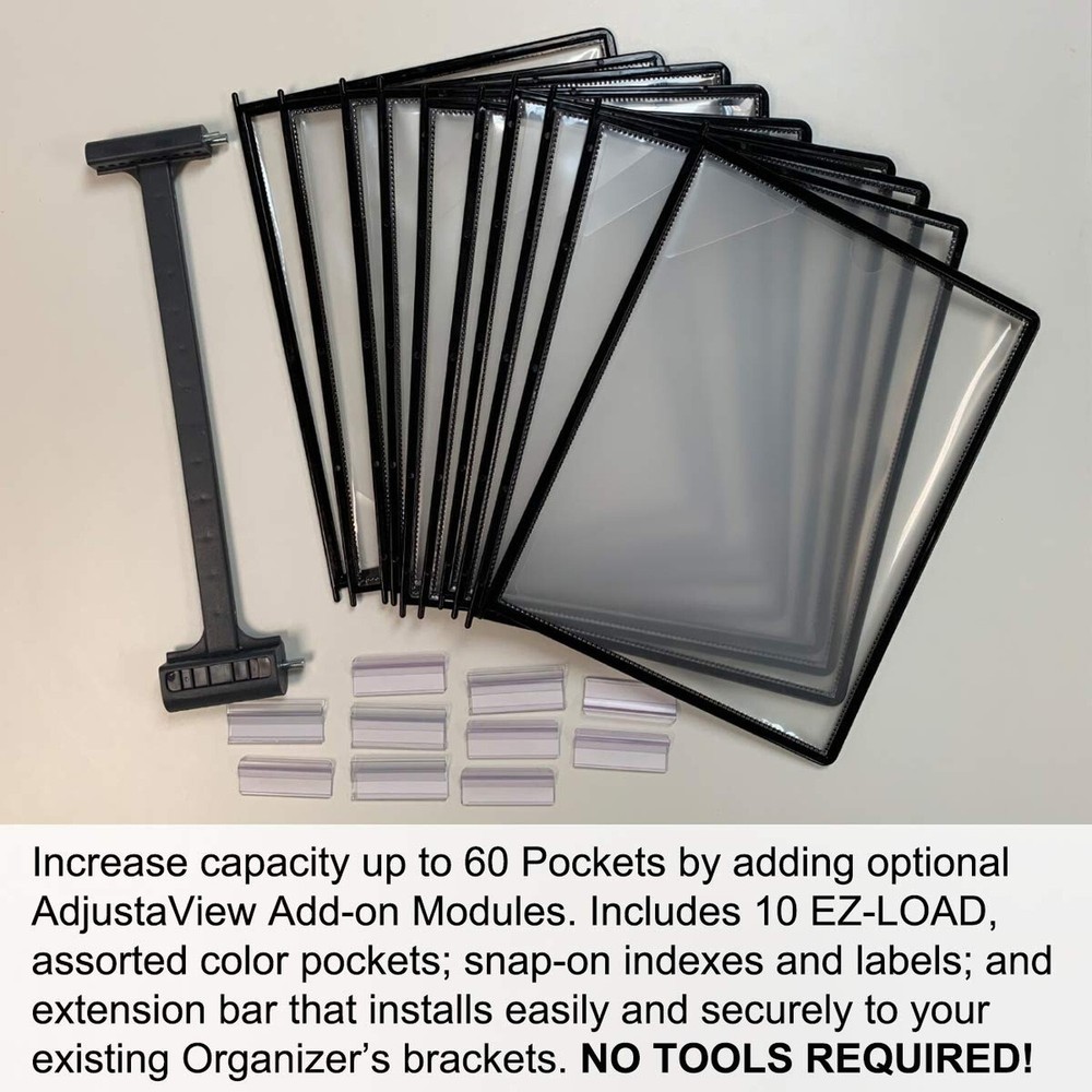 Ultimate Office AdjustaView 20-Pocket Desk Reference Organizer with Easy-Load...