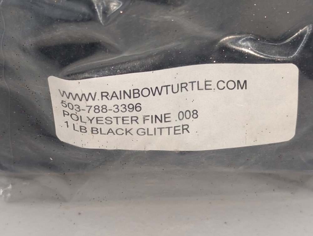Rainbow Glitter Polyester Fine .008 1-lb Bag Black