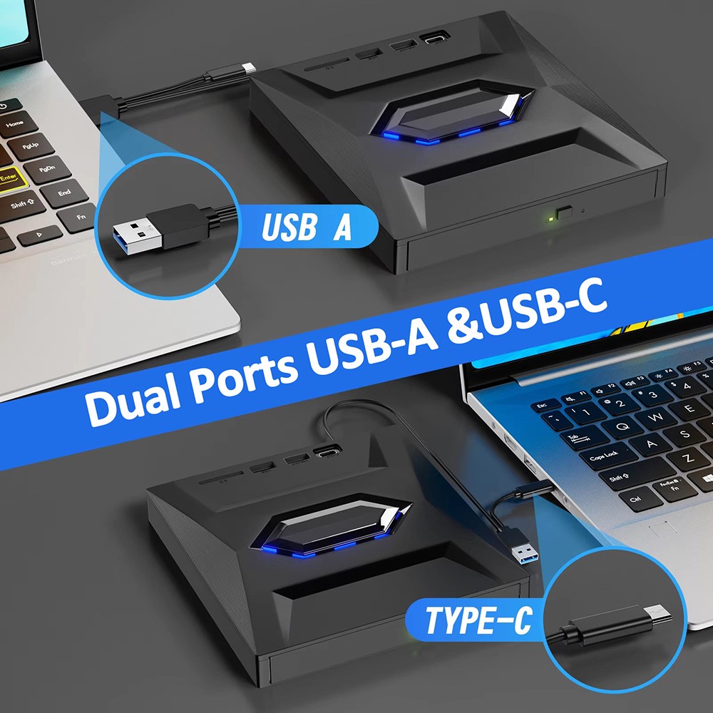 External CD DVD Burner Reader Write USB 3.0 High Speed for Windows PC Mac Laptop