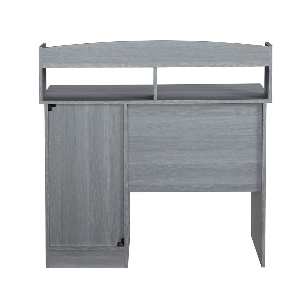 Techni Mobili Modern Office Hutch Writing Desk, Grey