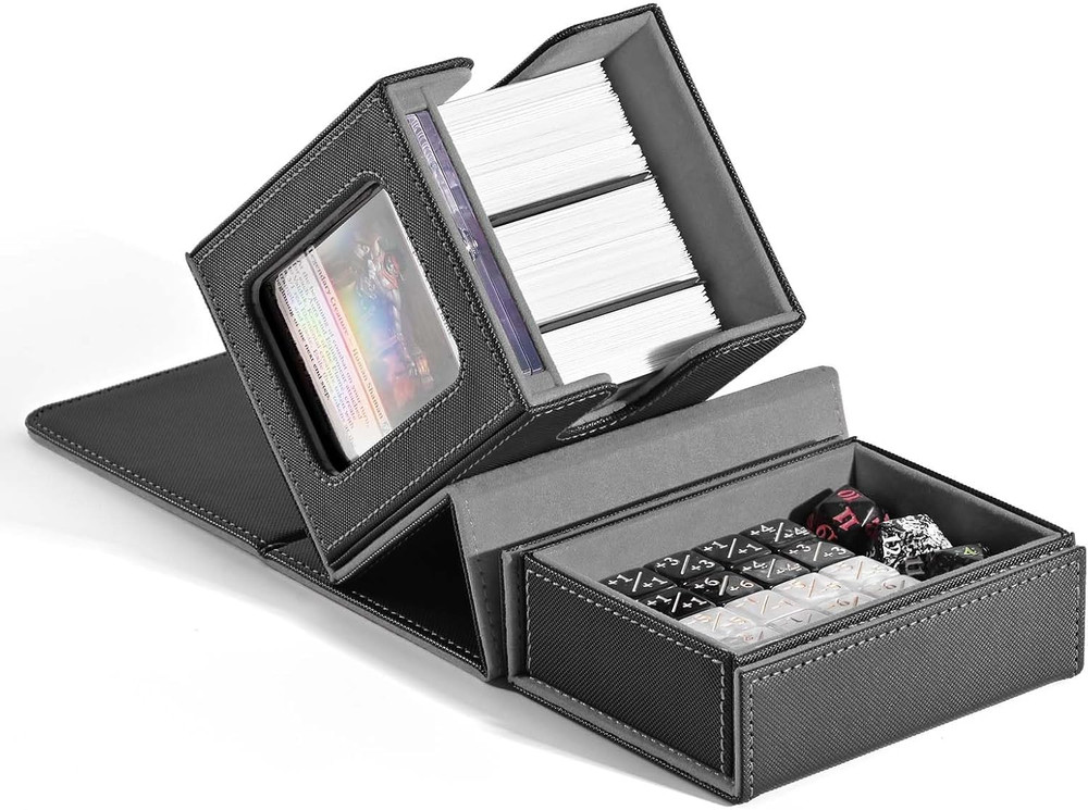 MTG Commander Deck Box with Display Window, Card Deck Box Holds 100 Double-Sleev
