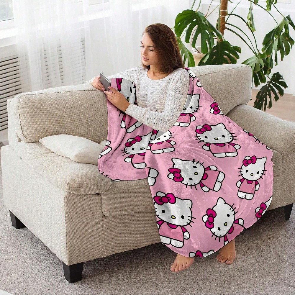 New Hello Kitty Throw Blanket Pink