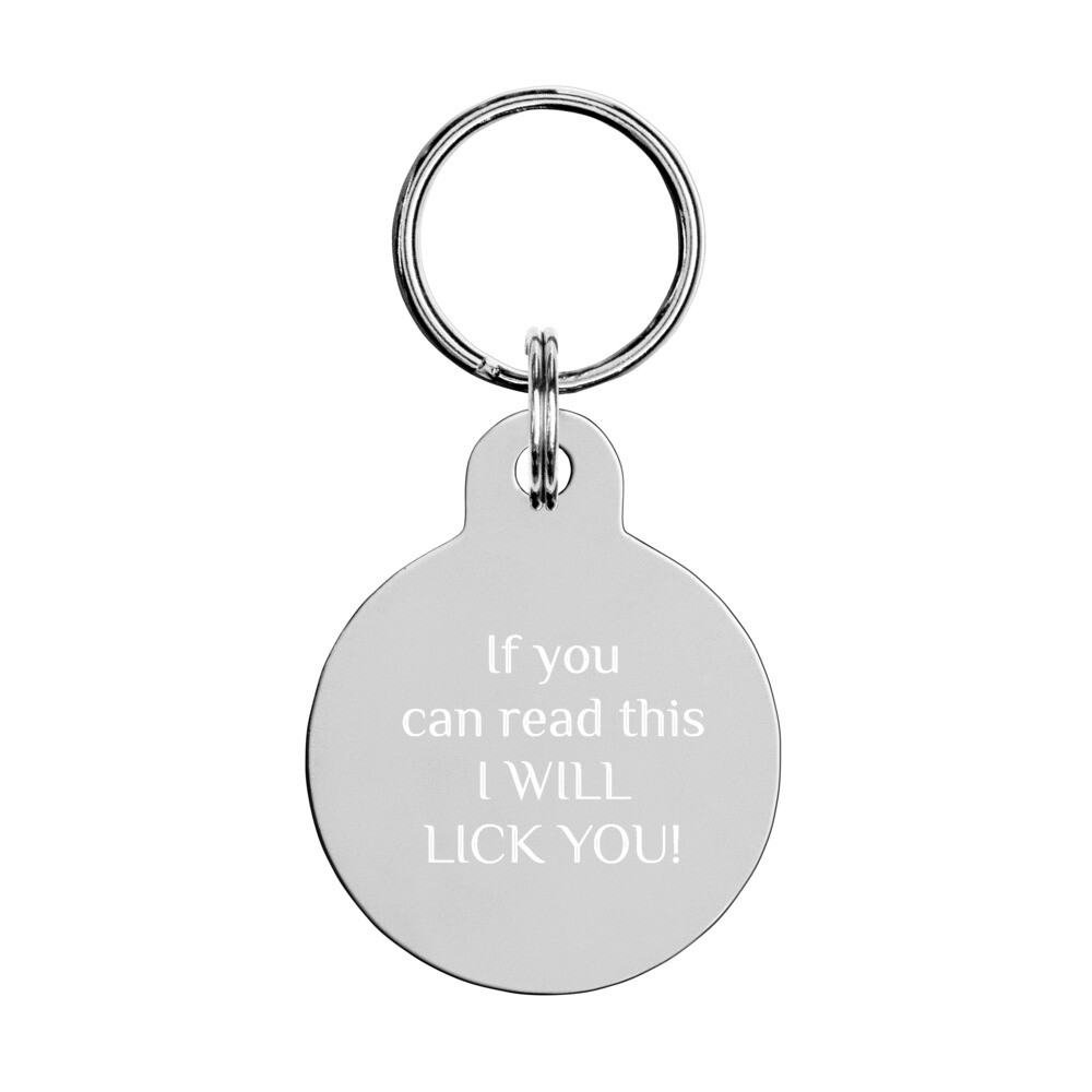 I WILL LICK YOU Engraved pet ID tag