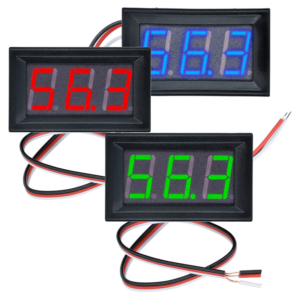 DC 0-100V LED Digital Display Voltmeter LED Voltage Panel Meter Blue Red Green