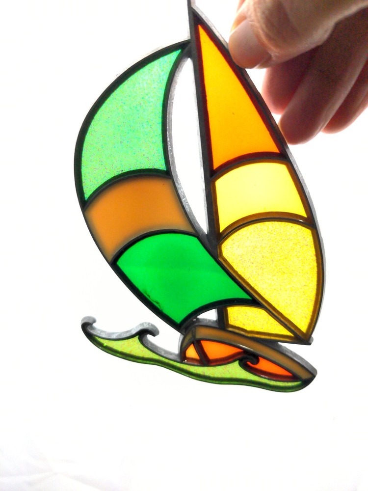 Suncatcher Sailboat Sparkle 5" × 3.5"