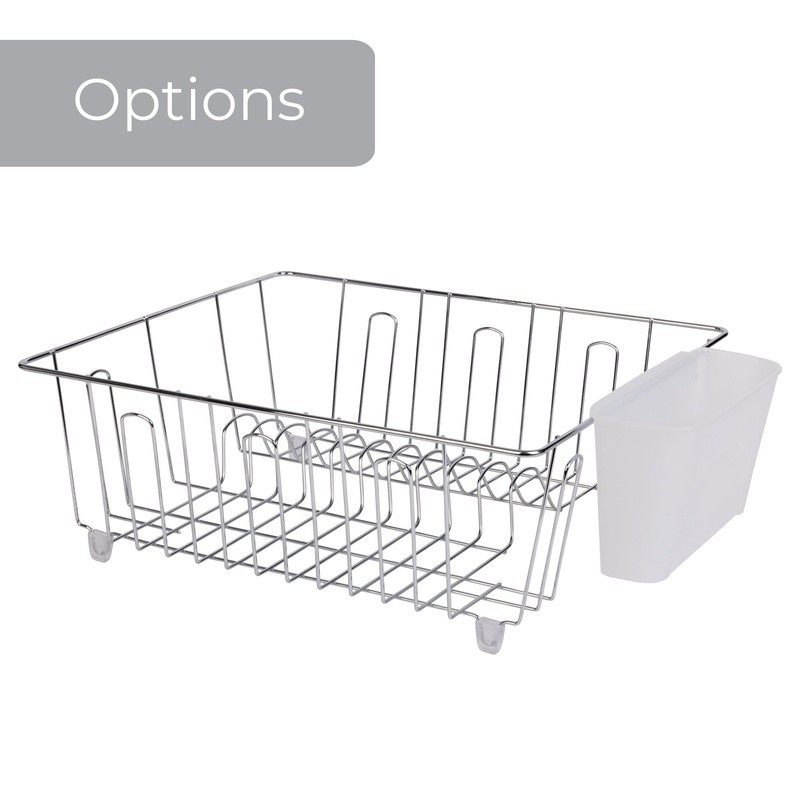 Small Dish Drainer W/ Cutlery Cup Kitchen Drying Rack Organizer Countertop New