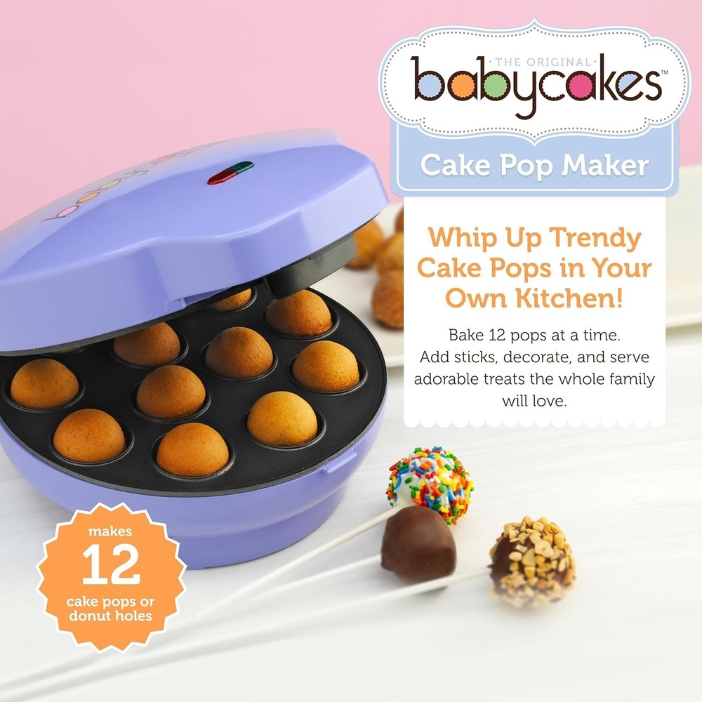 Versatile Cake Pop Maker with Recipes - Create 12 Pops for Every Occasion
