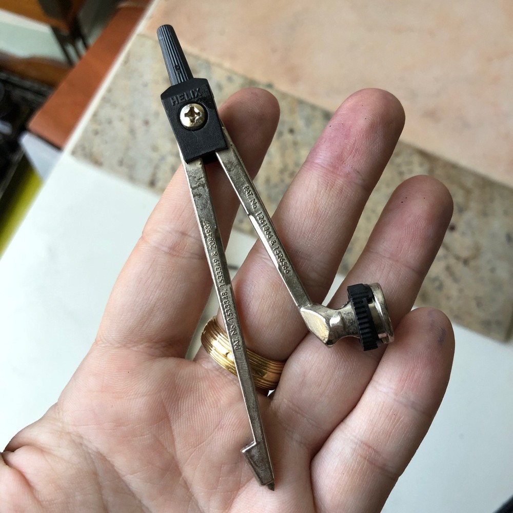 Set of 4 Vintage Drafting Tools - Compasses & Ruling Pen