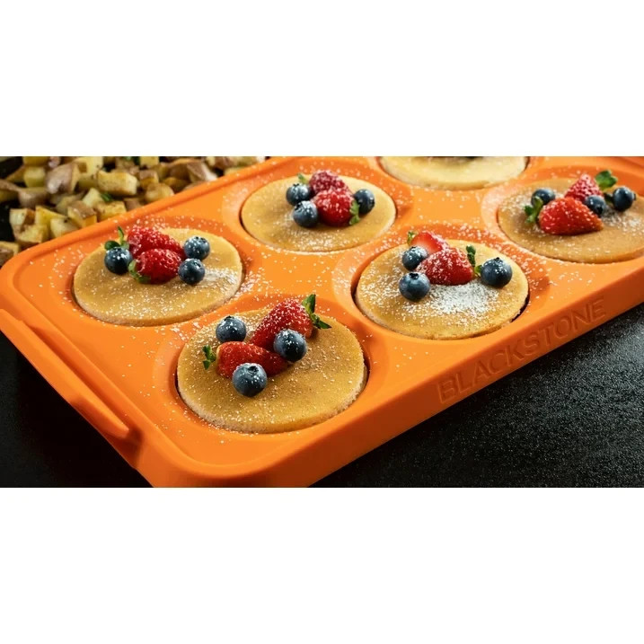 Blackstone Silicone 6-Section Egg Ring Egg Mold Tray in Orange