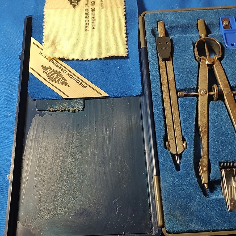 ALVIN 525B Precision Drawing Instruments Set Made in Germany Drafting Compass