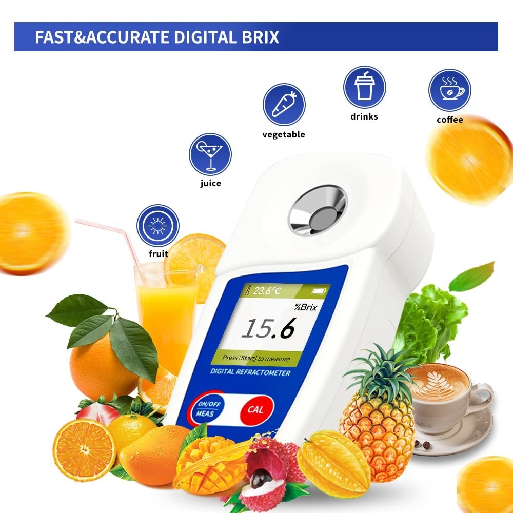 Waterproof Digital Brix Meter with Automatic Temperature Compensation for Juices