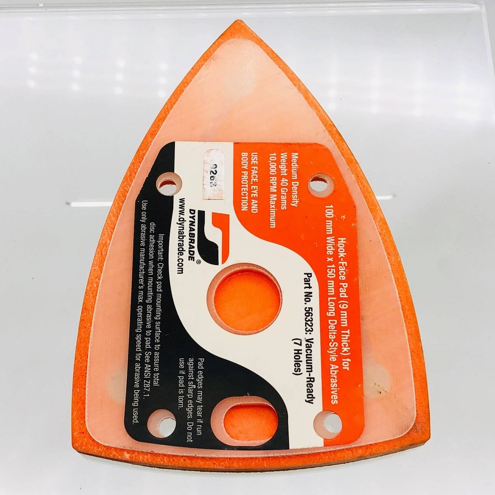 Dynabrade 56323 Backing Pad Triangular Hook Face 9mm Thick 100mm W x 150mm L