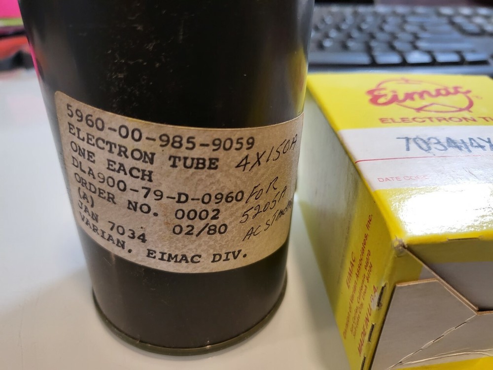 RAYTHEON / EIMAC ELECTRON TUBE 4X150A 5960-00-985-9059