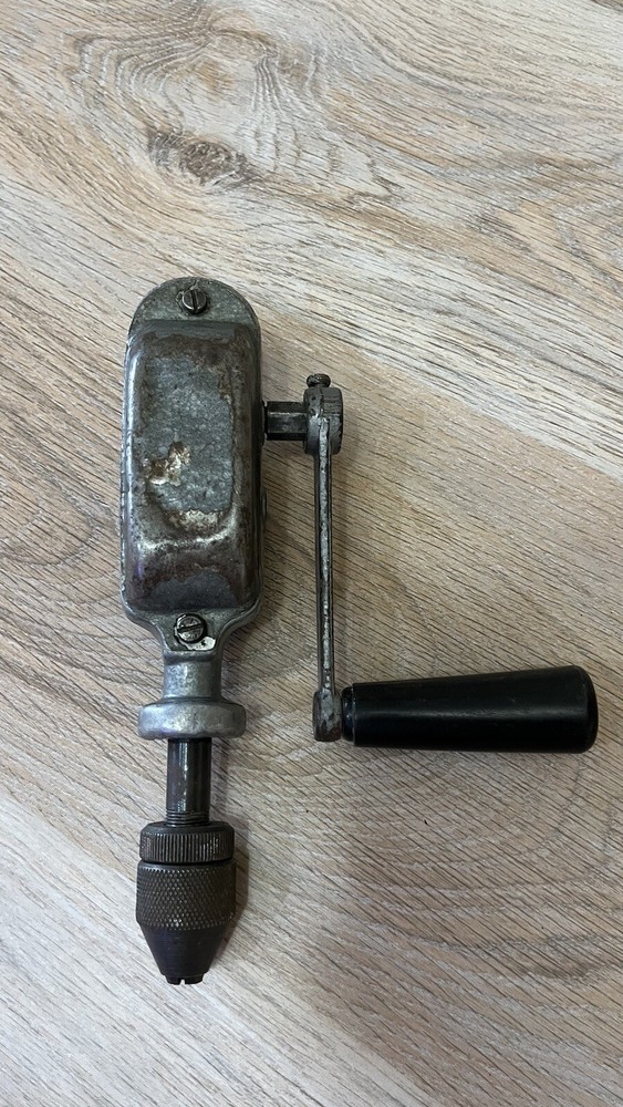 USSR Manual Cast Iron Hand Drill Soviet Vintage Working Condition 1984