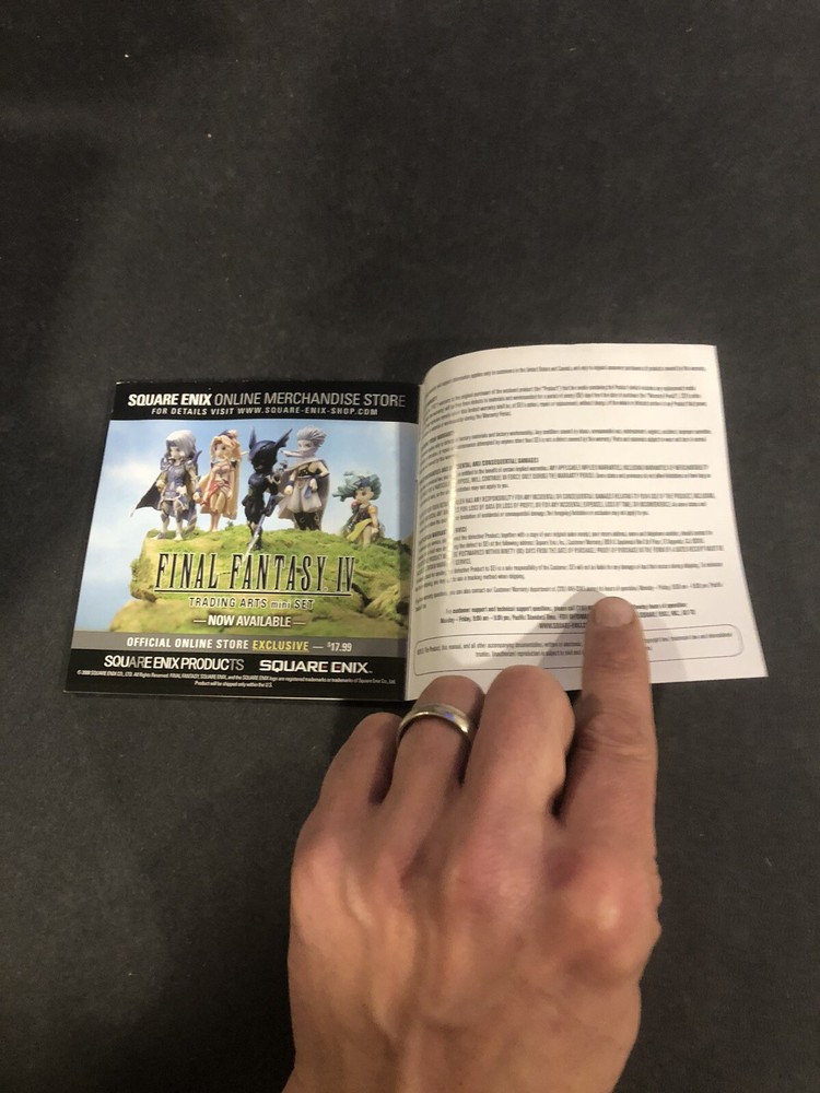 final fantasy iv ds manual only