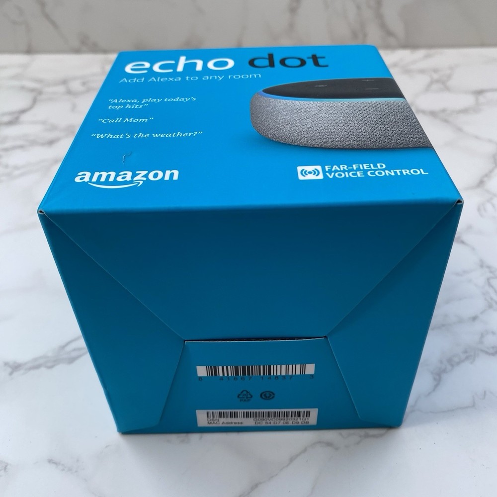 Amazon Echo Dot (3rd) Gen. Bluetooth, With Alexa. Charcoal. New / Sealed.