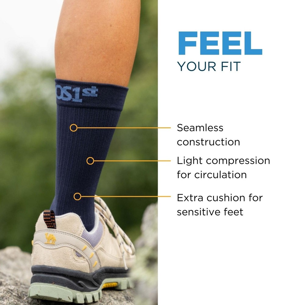 OrthoSleeve Diabetic & Neuropathy Socks (3 Pack) Medium White Crew