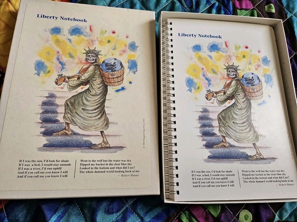 Grateful Dead Robert Hunter Liberty Notebook Unused in box with extras