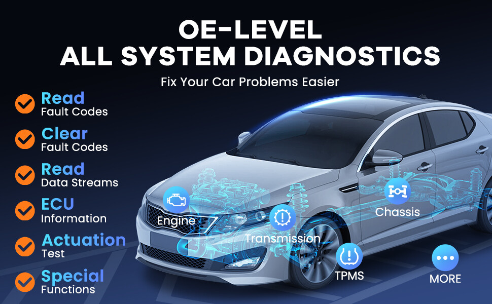 MUCAR VO7S Bidirectional Full Diagnostic Scanner Key Code Tool CANFD FCA Auth BT