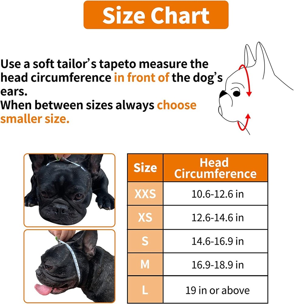 Tandd Short Snort Dog Muzzle, Breathable Mesh Flat Faced Muzzle