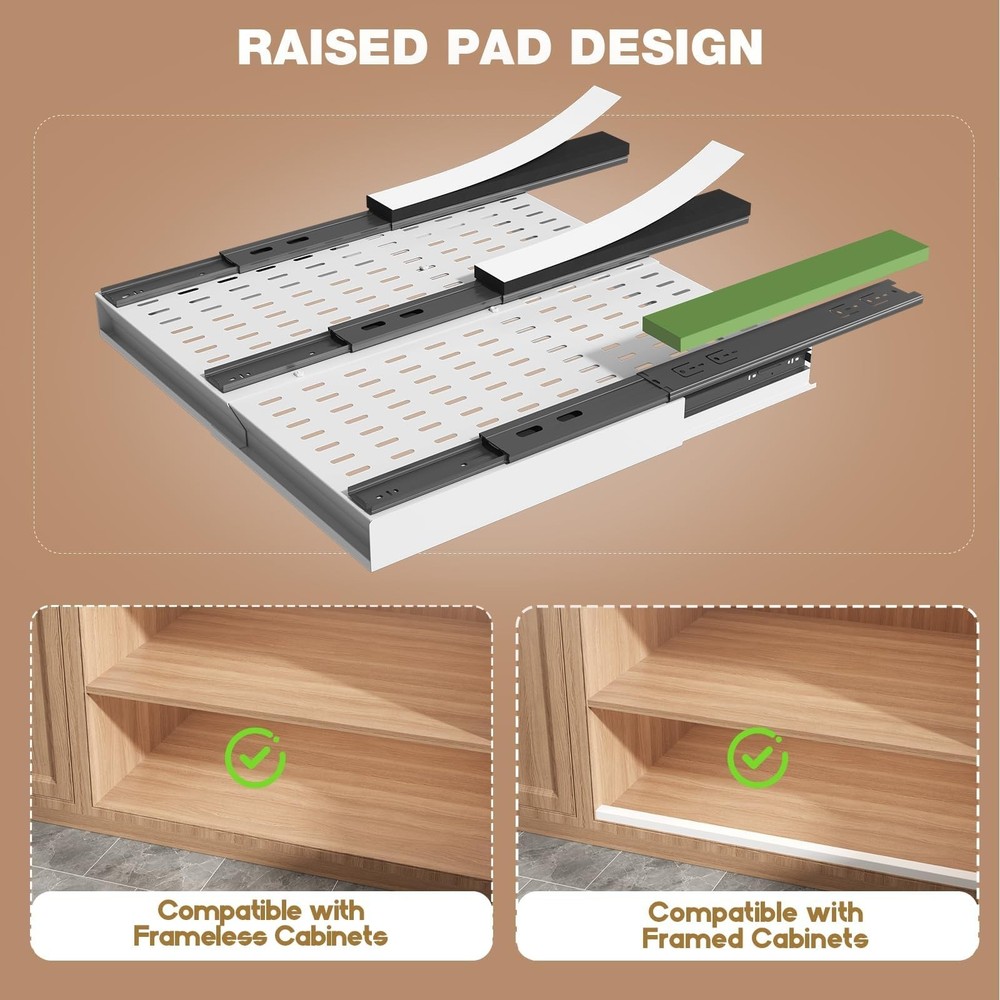 4 Pack Pull Out Cabinet Organizer Expandable Width (12"-20.8") & Depth (16.2"...