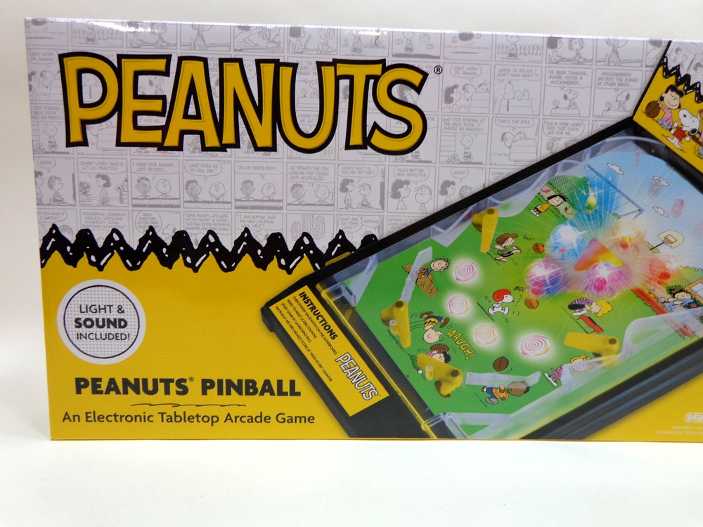Peanuts SNOOPY Electronic Tabletop Arcade Game PINBALL Machine w/ Lights & Sound