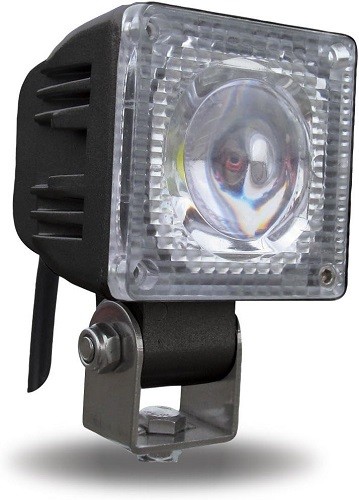 Universal White Small Square Work Light-Clear Lens-Black Housing