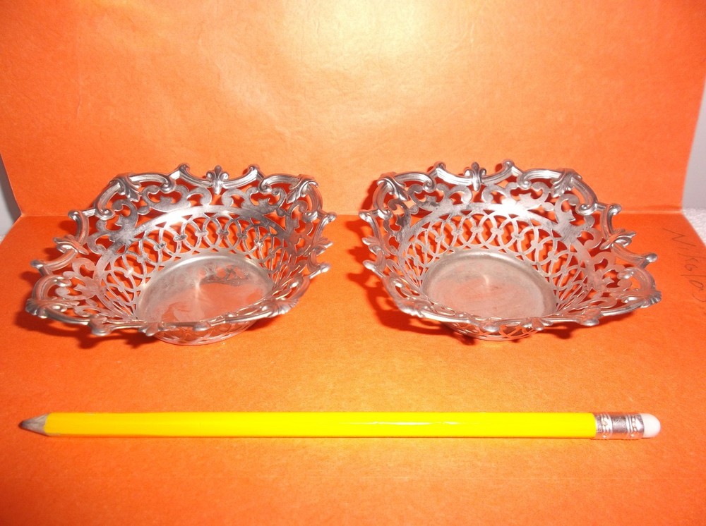 (2) W & C Silverplate Candy Dish?? 3 1/2" X 4" x 1 1/2" Deep
