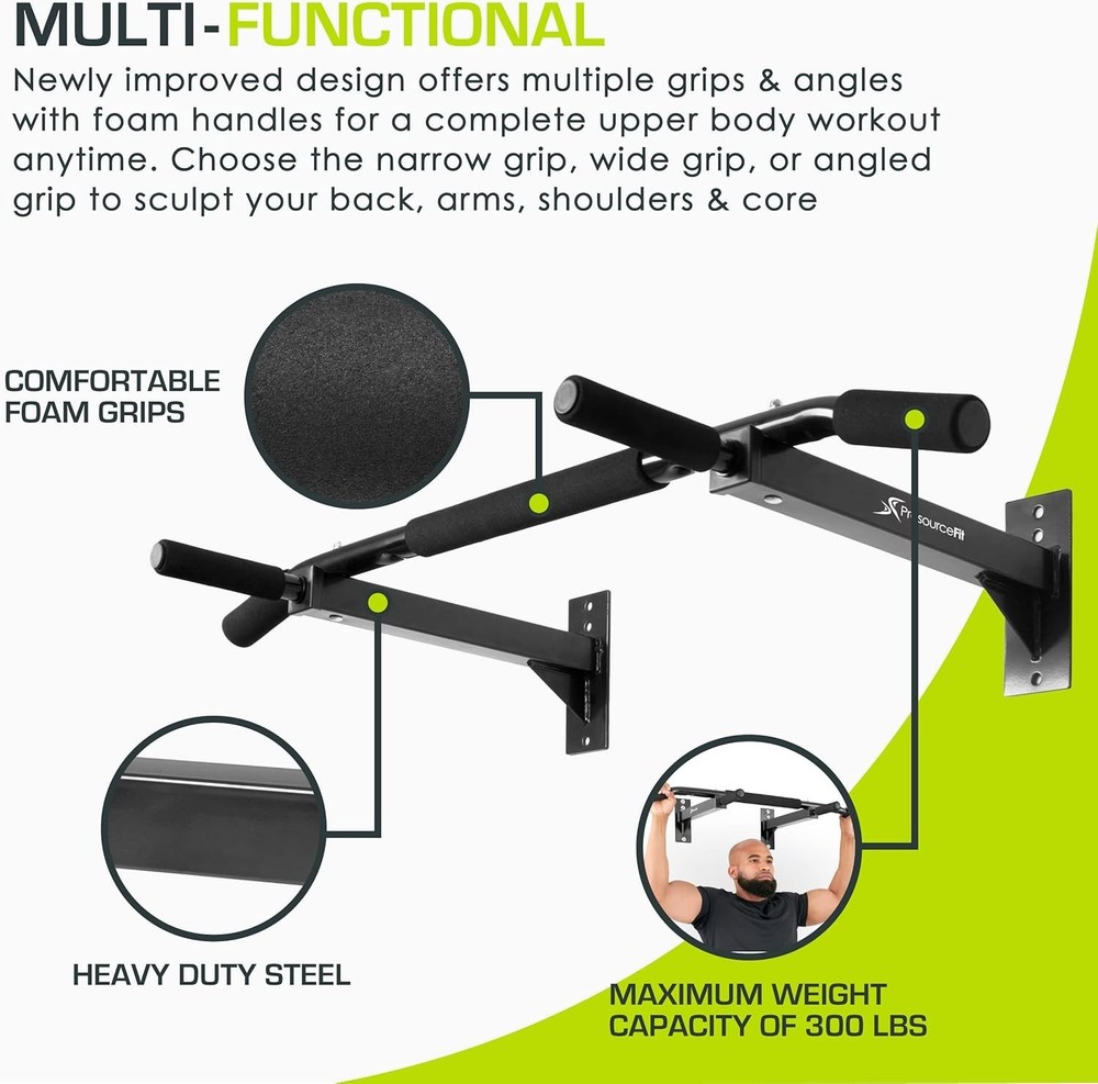 Commercial Quality Wall Mount Pull Up Bar for Ultimate Upper Body Strength